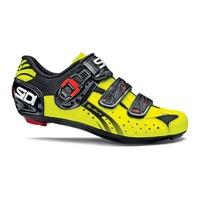 sidi genius 5 fit carbon black yellow road shoes