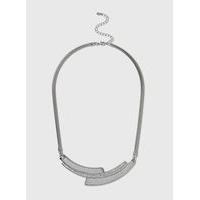 Silver Glitter Collar Necklace, Silver