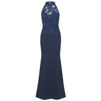 sistaglam by lipstick boutique britney lace detail maxi dress in navy