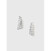 Silver Rhinestone Ear Cuffs, Silver