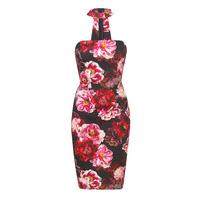 sistaglam by lipstick boutique arianna floral choker bodycon dress