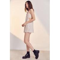 silence noise lauren linen grey overall playsuit grey