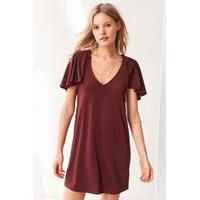 Silence + Noise Whitney Shoulder Pad Dress, MAROON