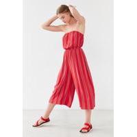 silence noise jackson strapless culotte jumpsuit red