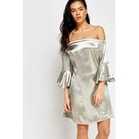 Silky Off Shoulder Mini Dress