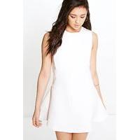 Sia Sporty Textured Fit & Flare Dress - white