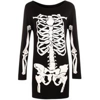 Siobahn Skeleton Long Sleeve Dress - Black