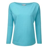 Silk Cotton Boat Neck Sweater (Summer Turquoise / 08)