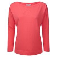 Silk Cotton Boat Neck Sweater (Coral Rose / 10)