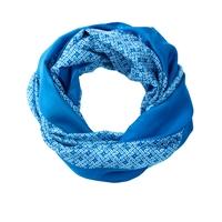 silk twill snood azure geo border print one size