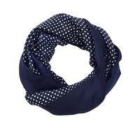 Silk Twill Snood (Navy Spot Border Print / One Size)