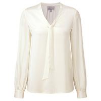 silk tie neck blouse ivory 14