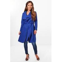 sinead belted shawl collar coat cobalt