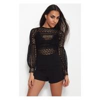 Siren Black Lace Playsuit