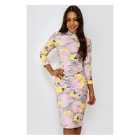 Sia Floral Turtle Neck Midi Dress