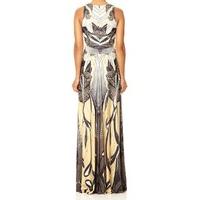 SIGOURNEY - Rococo print plunge neck maxi dress with cord strap detail