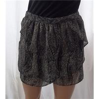 silence noise xs black and white print layered mini skirt