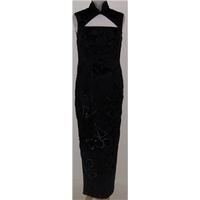 size s black oriental style evening dress