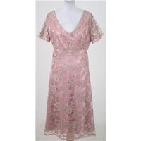 size m pink and taupe lace dress