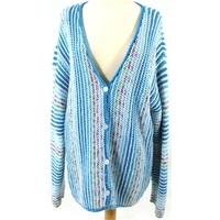 Size 16 AquamarineTonal/White Striped Knitted Cardigan