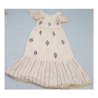 size s cream purple long dress