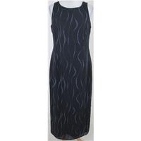 Size M navy & blue patterned sleeveless dress
