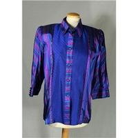 silk shirt js thai size 14 multi coloured long sleeved shirt