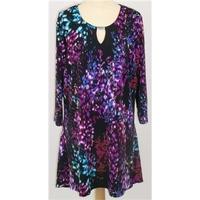Size XXL, black & purple mix patterned dress