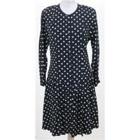 Size M navy blue & white spot dress