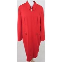 size l red long coat dress