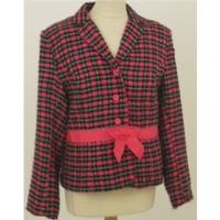 Silkland, size L pink, black and green checked jacket