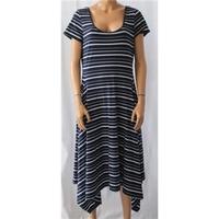 Signature Size 14 Blue and White Stripe Dress