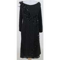 Size L: Black sequined cocktail dress