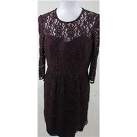 Size: 12 - Purple and navy lace knee length dress