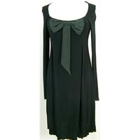 simona barbieri black jersey dress size 12 italian l