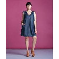 Simply Be Tie Shoulder Denim Dress