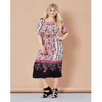 Simply Be Off Shoulder Print Dress