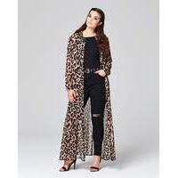 simply be leopard print maxi shirt dress