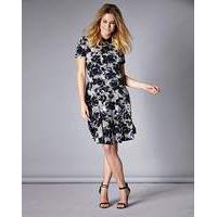Simply Be Sketchy Floral Collar Dress