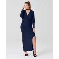 Simply Be by Night Plunge Wrap Over Maxi