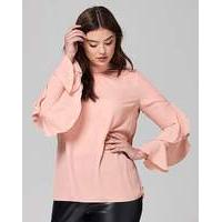 simply be fluted ruffle sleeve blouse