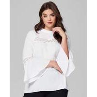 Simply Be Fluted Sleeve Lace Trim Blouse