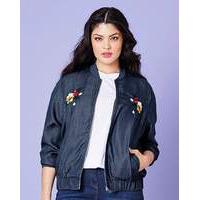 Simply Be Embroidered Bomber Jacket