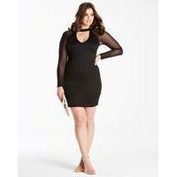 Simply Be by Night Plunge Mesh Dress