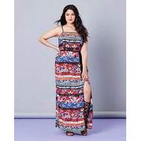 simply be floral print split maxi dress