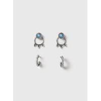 Silver Ethnic Earrings Pack, Silver