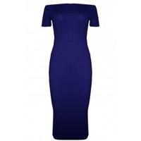 Sidney Off Shoulder Plain Midi Dress
