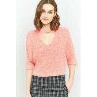 Silence + Noise Maddie Open Front Crop Top, PINK