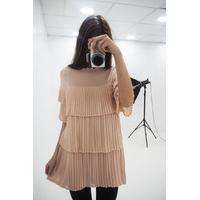 Simmy pleated chiffon frill sleeve blouse