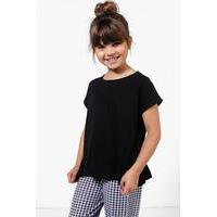 Side Peplum Tee - black